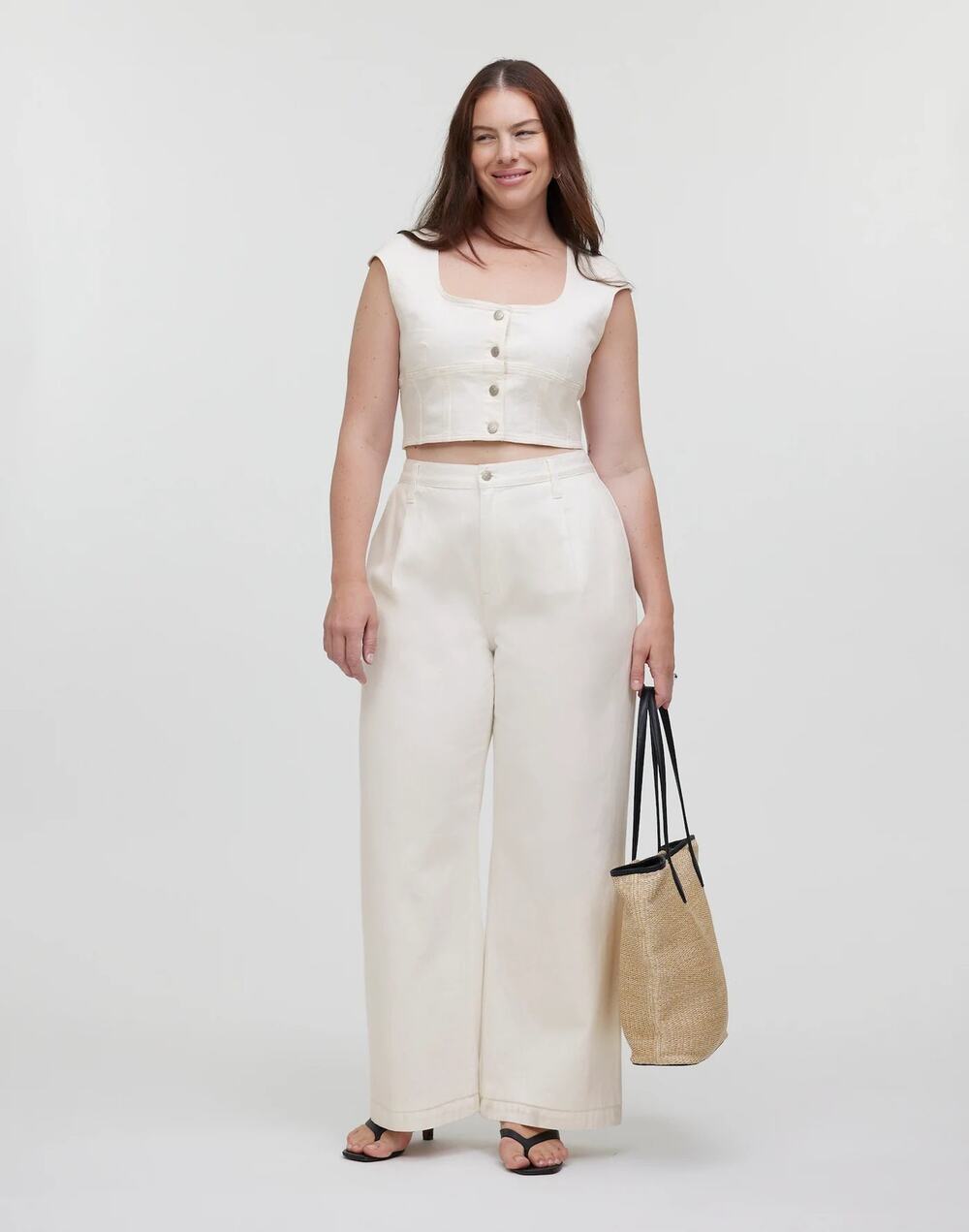 Madewell baggy straight jeans in ecru white Airy Denim Edition sz 30